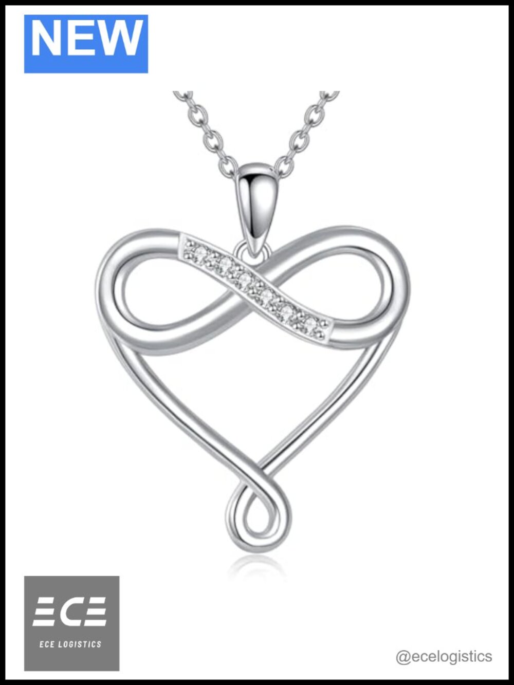 S925 Sterling Silver Lab Grown Diamond Heart Pendant Necklace